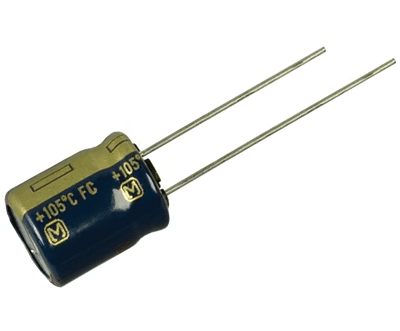 Elektrolyyttikondensaattori low-ESR pystymalli 1000uF 6,3V R-5