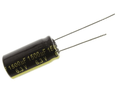Elektrolyyttikondensaattori low-ESR pystymalli 1500uF 6,3V R-5