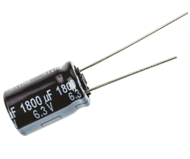 Elektrolyyttikondensaattori low-ESR pystymalli 1800uF 6,3V R-5