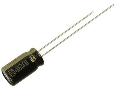 Elektrolyyttikondensaattori low-ESR pystymalli 220uF 10V R-2,5