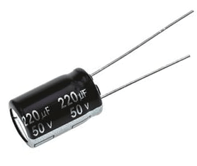Elektrolyyttikondensaattori low-ESR pystymalli 220uF 50V R-5