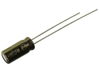 Elektrolyyttikondensaattori low-ESR pystymalli 33uF 35V R-2 (EEUFM1V330)