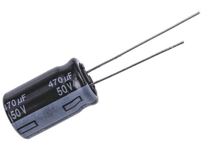 Elektrolyyttikondensaattori low-ESR pystymalli 470uF 50V R-5 (EEUFR1H471)