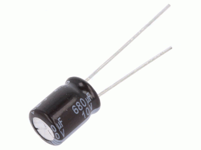 Elektrolyyttikondensaattori low-ESR pystymalli 680uF 10V R-3,5 (EEUFR1A681)