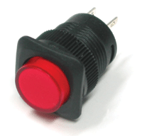 Painokytkin LED-merkkivalolla, 1xON-OFF, 1A 250V, punainen