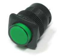 Painokytkin LED-merkkivalolla, 1xON-OFF, 1A 250V, vihreä
