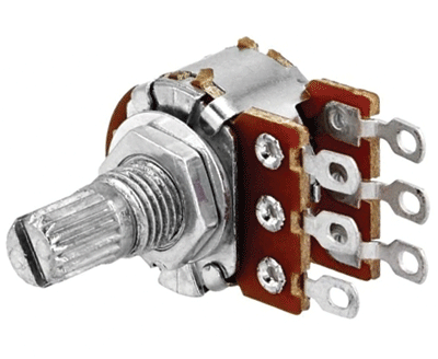Hiilipotentiometri 6mm stereo 2x100kohm lineaarinen *