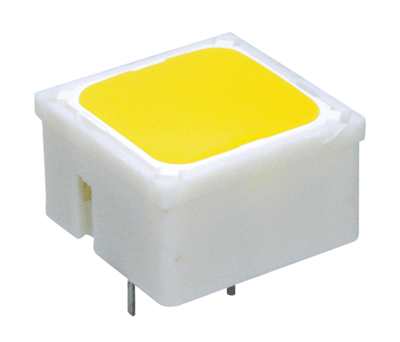 Painike piirilevylle 1xNO 0,1A 35V 15x15mm keltainen LED