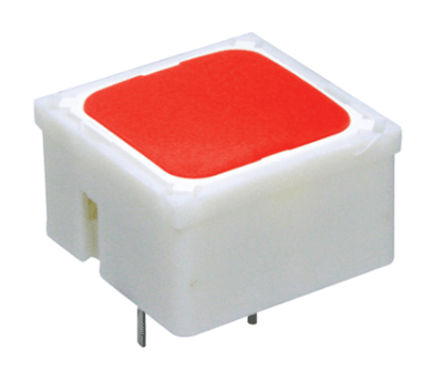 Painike piirilevylle 1xNO 0,1A 35V 15x15mm punainen LED