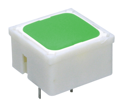 Painike piirilevylle 1xNO 0,1A 35V 15x15mm vihreä LED