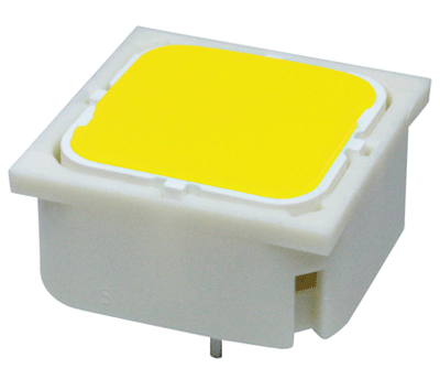 Painike piirilevylle 1xNO 0,1A 35V 19x19mm keltainen LED