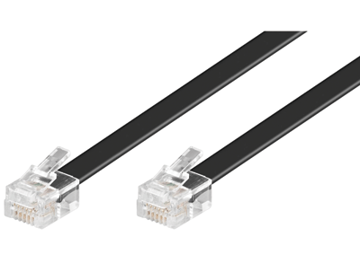 MODULAR-litäntäkaapeli RJ12/RJ12 musta 6m