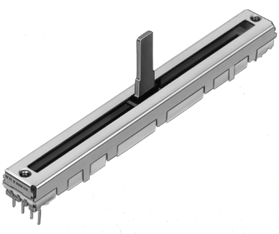 Liukupotentiometri stereo 2x20kohm logaritminen