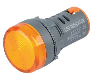 LED-merkkilamppu 22mm 12Vac/dc oranssi/harmaa (210-00055) *