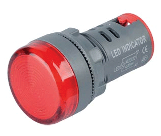 LED-merkkilamppu 22mm 12Vac/dc punainen/harmaa (210-00049) LED-merkkilamppu 22mm 12Vac/dc punainen/harmaa (210-00049)