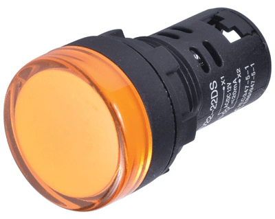 LED-merkkilamppu 22mm 12Vac/dc oranssi/musta (210-00055B)