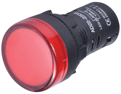 LED-merkkilamppu 22mm 12Vac/dc punainen/musta (210-00049B) LED-merkkilamppu 22mm 12Vac/dc punainen/musta (210-00049B)