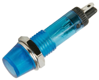 Hohtolamppukaluste 230Vac sininen 7mm *