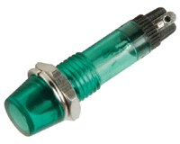 Hohtolamppukaluste 230Vac vihreä 7mm