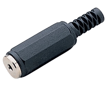 Jatkojakki 2,5mm stereo muovi musta (205-01345) Jatkojakki 2,5mm stereo muovi musta (205-01345)
