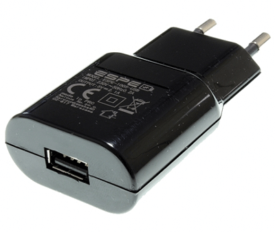 USB-teholähde 5Vdc 2,1A 10,5W USB-A musta