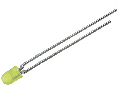 LED 3mm 2,1Vdc 20mA 3,6-10mcd keltainen (SLR-342YY3F)