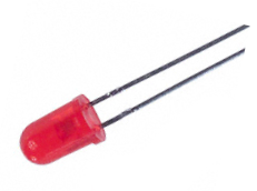 LED 5mm 2Vdc 10mA 12,6mcd punainen *