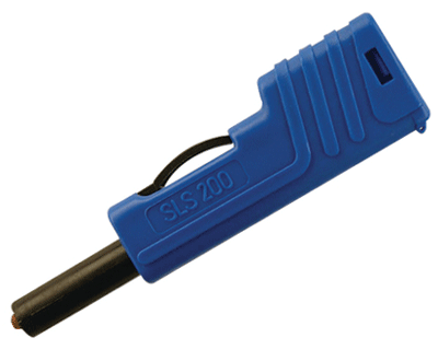 Turvabanaanipistoke 4mm 30A 60Vdc sininen Turvabanaanipistoke 4mm 30A 60Vdc sininen
