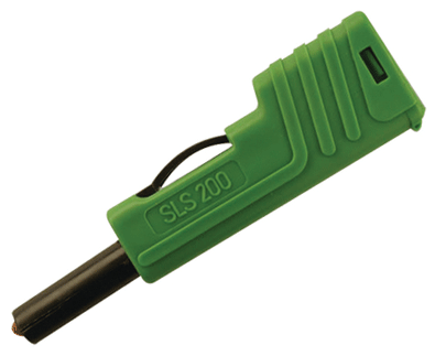 Turvabanaanipistoke 4mm 30A 60Vdc vihreä Turvabanaanipistoke 4mm 30A 60Vdc vihreä