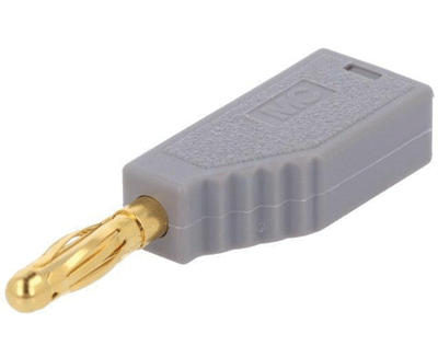 Banaanipistoke kullattu 4mm juotettava 19A 60Vdc harmaa (22.2626-28) *