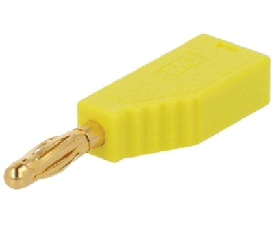 Banaanipistoke kullattu 4mm juotettava 19A 60Vdc keltainen (22.2626-24) *