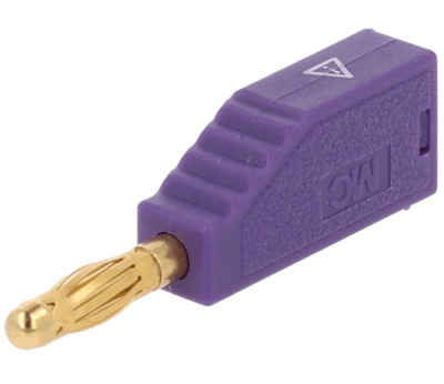 Banaanipistoke kullattu 4mm juotettava 19A 60Vdc violetti (22.2626-26) *