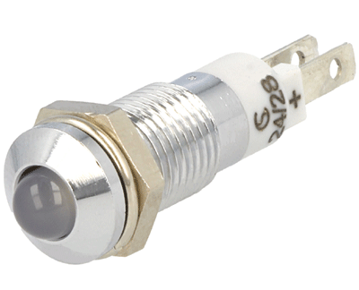LED-merkkilamppu 8mm 24-28Vdc valkoinen