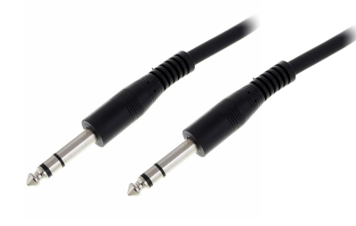 Audioliitäntäkaapeli 2x6,3mm stereoplugi musta 5m