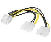 PCI Express/2x5,25\" PC-sovitusjohto 0,15m