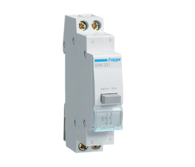 Painike DIN-kiskoon 2xOFF-(ON) 16A 230Vac