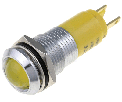 Led-merkkilamppukaluste 14mm 230Vac keltainen