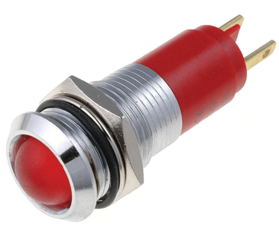 Led-merkkilamppukaluste 14mm 230Vac punainen