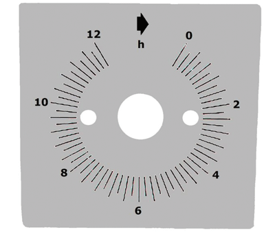 Asteikkolevy mekaaniselle ajastimelle TIMER-12H (0-12h)