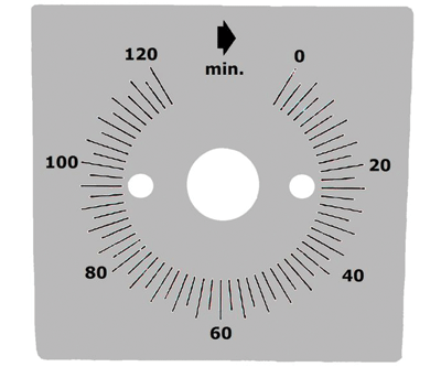 Asteikkolevy mekaaniselle ajastimelle TIMER-2H (0-2h)