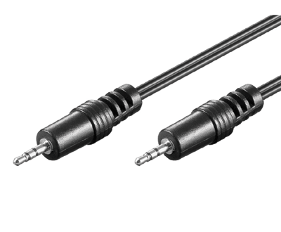 Audioliitäntäkaapeli 2x2,5mm stereoplugi musta 1,5m