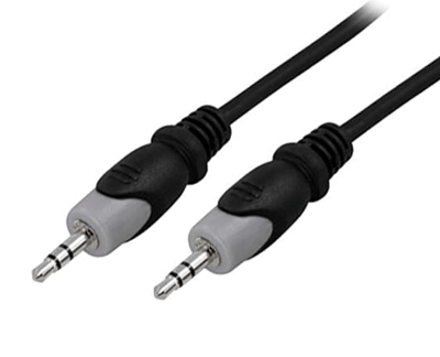 Audioliitäntäkaapeli 2x3,5mm stereoplugi musta 15m