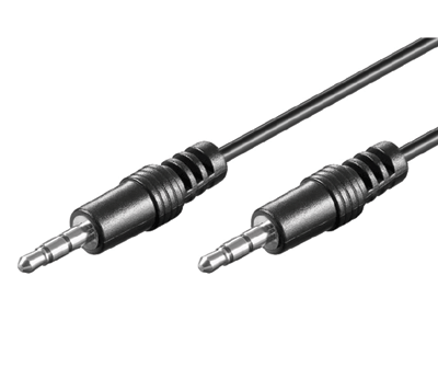 Audioliitäntäkaapeli 2x3,5mm stereoplugi musta 10m