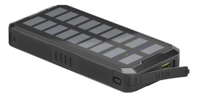 Li-Pol-akku (PowerBank) aurinkokennolla USB 20Ah QC IP44