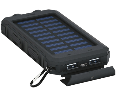 Li-Pol-akku (PowerBank) aurinkokennolla USB 8Ah IP45/IP66