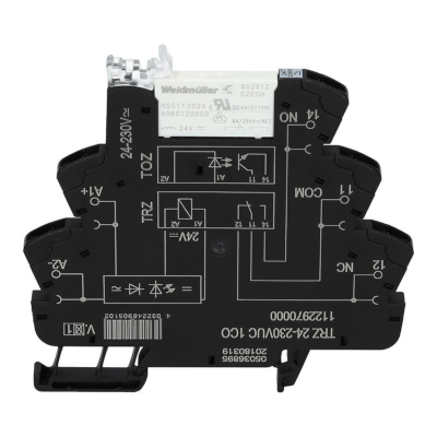 Ohjausrele DIN-kiskoon 230Vac 6A/250Vac (TRZ 24-230VUC)