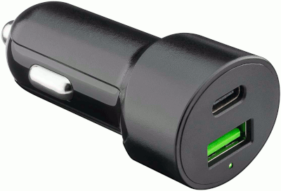 USB-jännitemuunnin tupakansytytinliitäntään 1xUSB + 1xUSB-C 5Vdc 3,0A