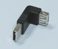 USB-liitinadapteri A-uros/A-naaras kulma 90°