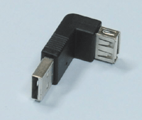 USB-liitinadapteri A-uros/A-naaras kulma 90° *