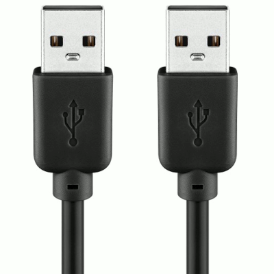 USB-liitäntäkaapeli A/A musta 5m